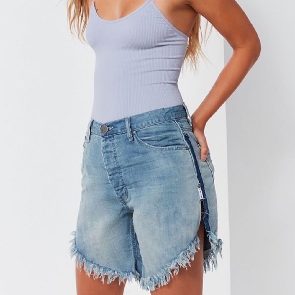 Distressed Denim Shorts